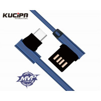 Дата кабель Kucipa K184 MVP угловой круглый USB to Type-C (3.5A) (100см)Синий