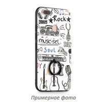 TPU чехол тематический с кольцом для Samsung Galaxy S9Белый / Музыка