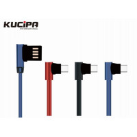 Дата кабель Kucipa K184 MVP угловой круглый USB to Type-C (3.5A) (100см)Черный
