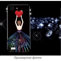 TPU чехол Magic Girl со стразами для Samsung G955 Galaxy S8 PlusЧерный / Сердце