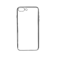 Прозрачный силиконовый чехол для Apple iPhone 7 plus / 8 plus (5.5") с глянцевой окантовкойСерый