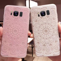 TPU чехол матовый soft touch для Samsung G955 Galaxy S8 PlusУзор Розовый