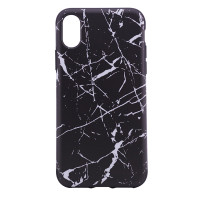 TPU чехол Rock Origin Series (Textured marble) для Apple iPhone X (5.8")Черный / Black marble