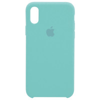 Оригинальный силиконовый чехол для Apple iPhone X (5.8") (very high copy)Голубой / Light Blue