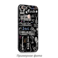 TPU чехол тематический с кольцом для Apple iPhone X (5.8")Черный / Музыка