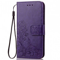 Кожаный чехол (книжка) Four-leaf Clover с визитницей для Xiaomi Redmi Note 4X / Note 4 (SD)Фиолетовый