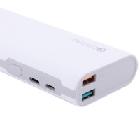 Портативное зарядное устройство SunPin GC-51L с индикатором батареи QC 3.0 (10000 mAh 2 USB 3.1A)Белый