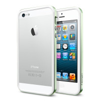 Бампер SGP Neo Hybrid EX Slim Metal Series для Apple iPhone 5/5S/SE (+ пленка)Зеленый / Metal Green / SGP10035