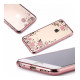Прозрачный чехол с цветами и стразами для Apple iPhone 7 plus / 8 plus (5.5") с глянцевым бамперомРозовый золотой/Розовые цветы