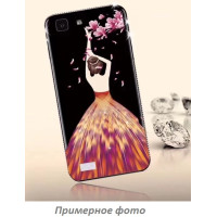 TPU чехол Magic Girl со стразами для Samsung G950 Galaxy S8Черный / Лепестки