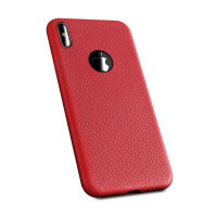 TPU чехол с имитацией кожи для Apple iPhone X (5.8")Красный