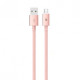 Кабель ROCK (Metal AND leather) MicroUSBРозовый / Pink