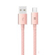 Кабель ROCK (Metal AND leather) MicroUSBРозовый / Pink