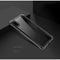 TPU чехол ROCK Fence Pro series для Apple iPhone X (5.8")Черный / Transparent black