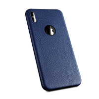 TPU чехол с имитацией кожи для Apple iPhone X (5.8")Синий