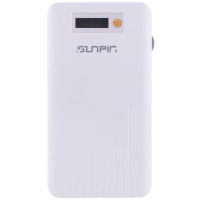 Портативное зарядное устройство SunPin D90 c LCD дисплеем (9000mAh 1USB+ встроенный кабель microUSB)Белый / Оранжевый