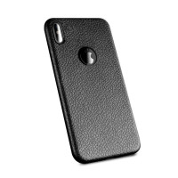 TPU чехол с имитацией кожи для Apple iPhone X (5.8")Черный