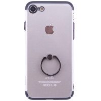 Пластиковая накладка с кольцом держателем XUNDD для Apple iPhone 7 / 8 (4.7")Прозрачный / Черное кольцо