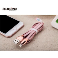 Дата кабель Kucipa K120 хром плоский USB to Lightning (2.5A) (100см)Розовый / Rose Gold