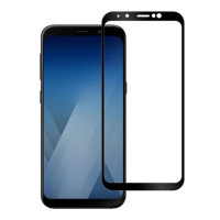 Защитное стекло 2.5D CP+ на весь экран (цветное) для Samsung A730 Galaxy A8+ (2018)Черный