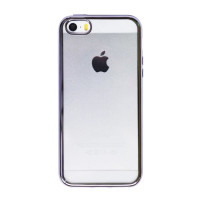 Прозрачный силиконовый чехол для Apple iPhone 5/5S/SE с глянцевой окантовкойСерый