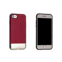 Кожаная накладка с металлической вставкой ROCK Elite Series для Apple iPhone 7 / 8 (4.7")Красный / Red