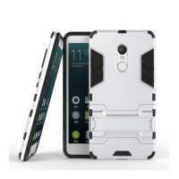 Ударопрочный чехол-подставка Transformer для Redmi Note 4X / Note 4 (SD) с мощной защитой корпусаСеребряный / Satin Silver