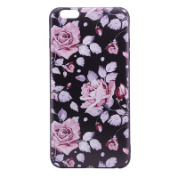 TPU чехол OMEVE Pictures для Apple iPhone 6/6s plus (5.5")Розовые розы (черный фон)