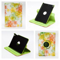 Чехол для Apple iPad mini 1, iPad mini 2, iPad mini 3 SWIVEL SPRING FLOWERS GREEN Весенние цветы зеленые с поворотным механизмом